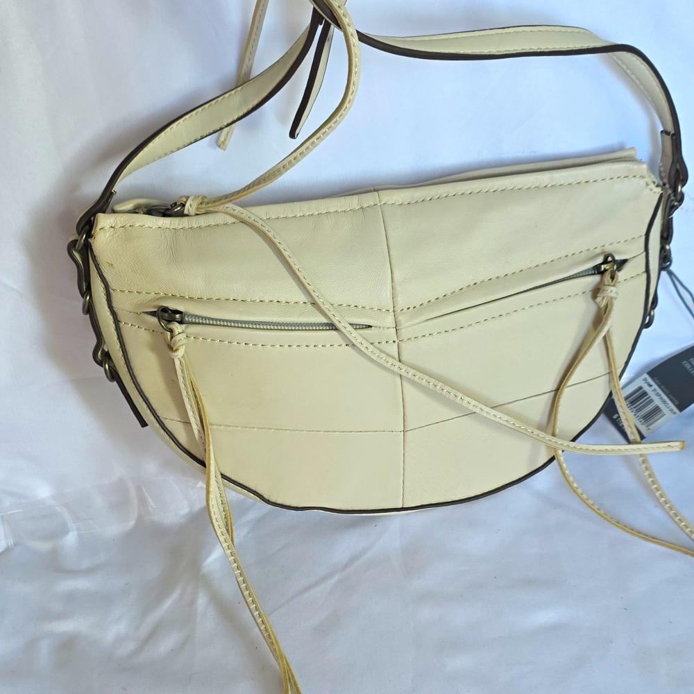liv. olivia + joy White Crescent Shoulder Bag Zip Closure Adjustable Strap